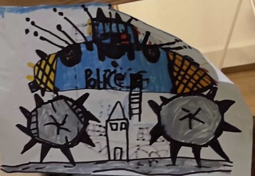 Originalzeichnung: Polizei Spikes