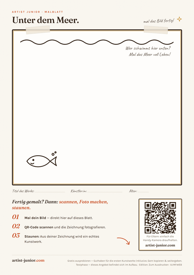 Malblatt „Unter dem Meer" — Vorschau
